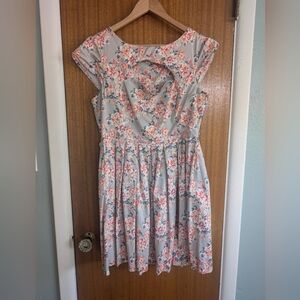 LC Lauren Conrad Pink and Gray Floral Dress